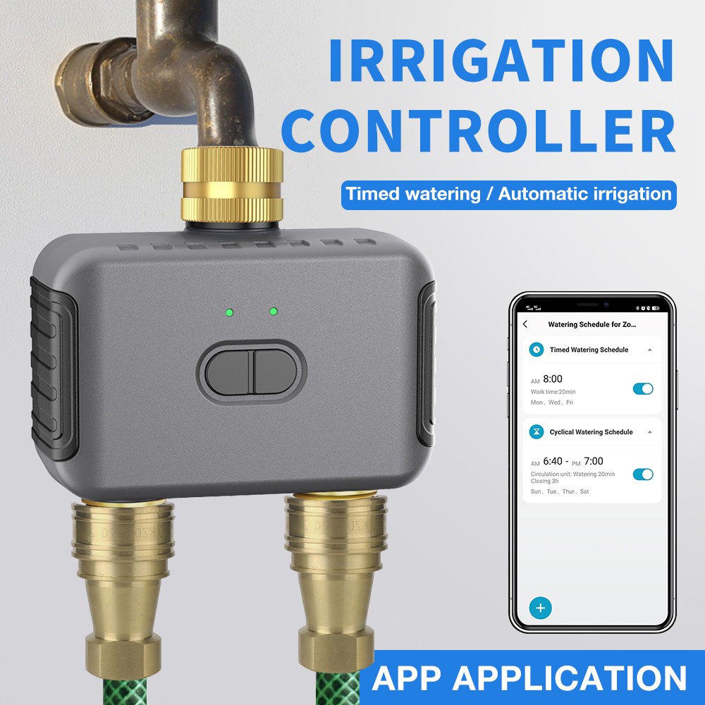 Smart Garden Irrigation - Tuya 2 Zone Watering Timer Garden