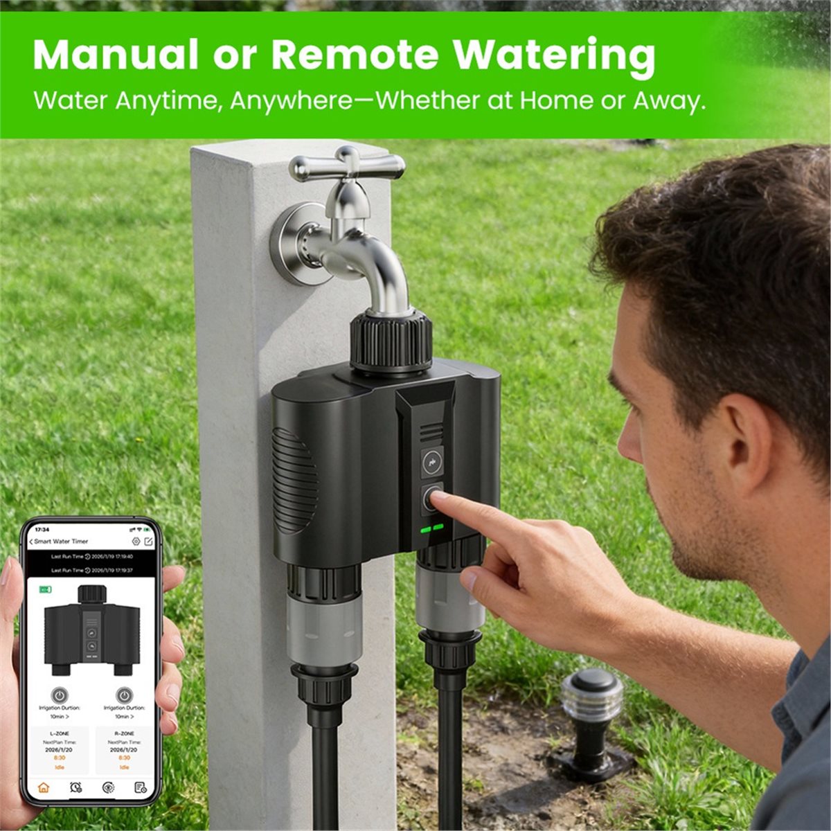 Y17A 1 Set WiFi Water Timer fo - Smart Garden Hose Valve ulasan dan harga