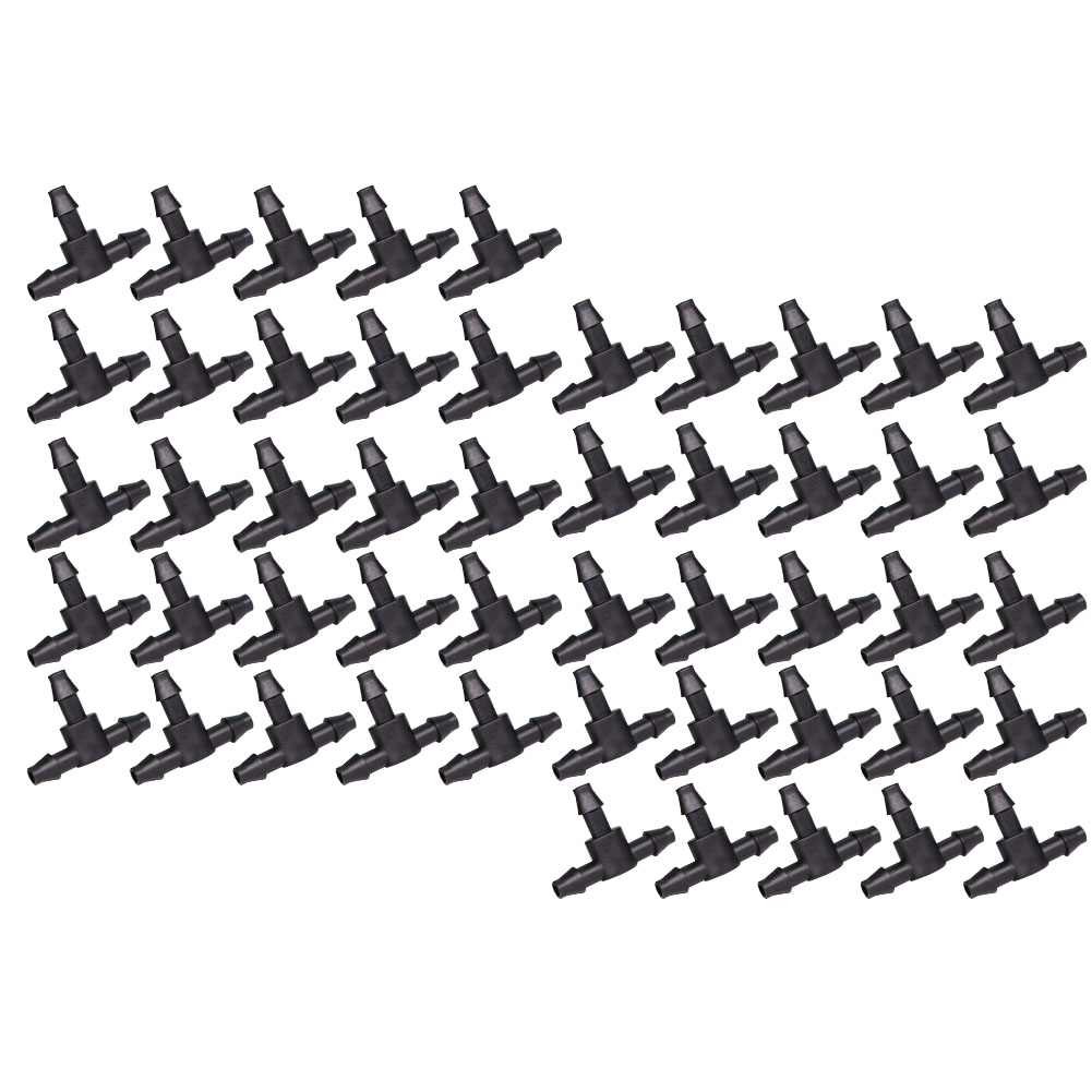 50 Pcs Black 1/4 Inch Barbed T - Smart Garden Tower ulasan dan harga